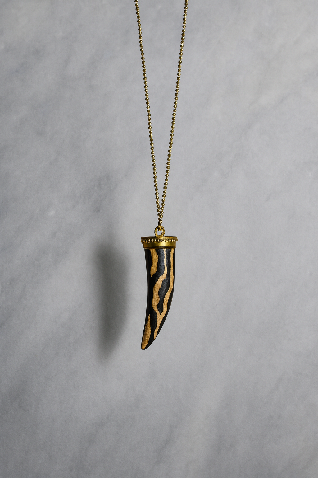 Collana Safari horn con catena in maglia fine